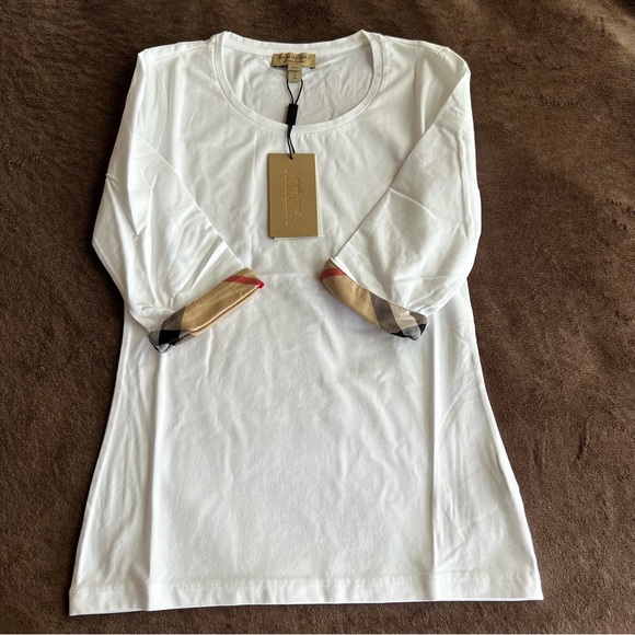 NEW BURBERRY 3/4 SLEEVE TOP - Picture 2 of 7
